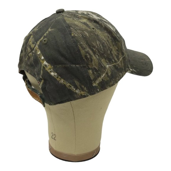 Huttig Building Product Mossy Oak Masonite Camo Strapback Cap Trucker Hunter Hat - Picture 10 of 12